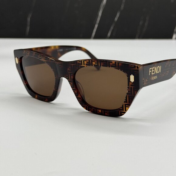 NEW FENDI HAVANA BROWN WOMEN SUNGLASSES FENDI FE40100I 55E main image 8